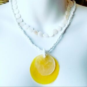 Sunny Yellow Pendant Necklace 2 Necklaces